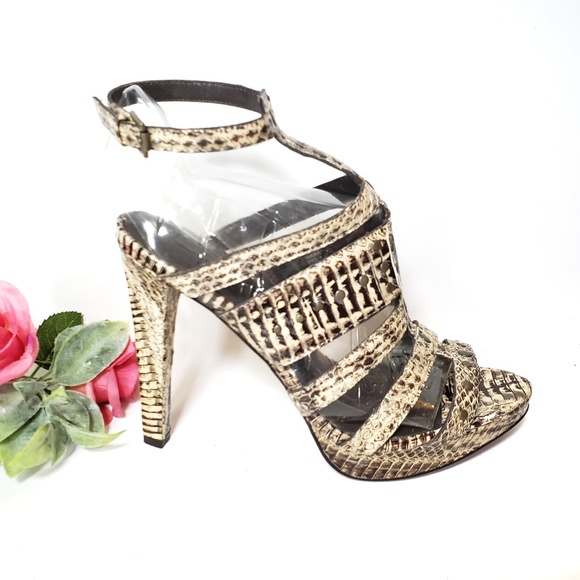 BCBG Maxazria snakeskin platform sandals, 7 - Picture 1 of 8